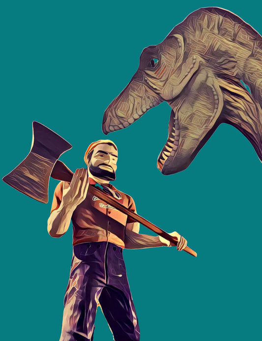Lumberjack vs. Dinosaur